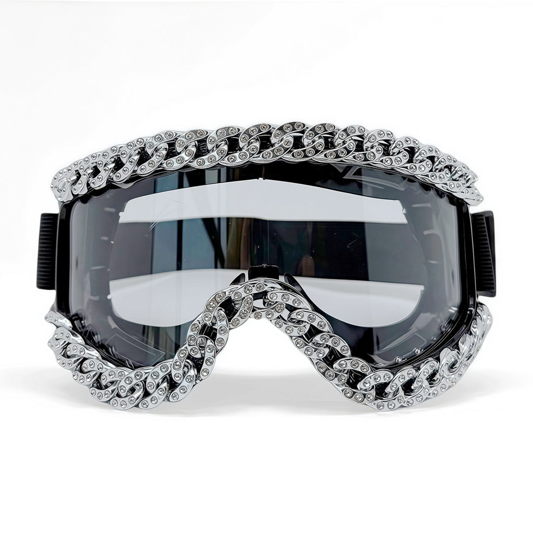 Unisex Ski Goggles with Sparkling Crystal Frame Bowlift