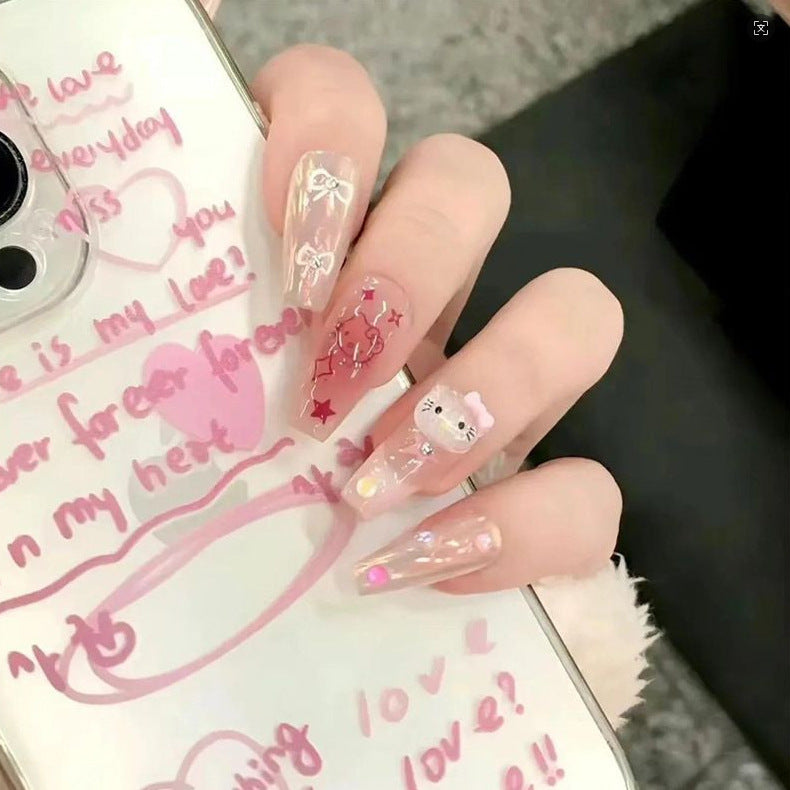 Artistic nail set with 3D flower and bow details Bowlift