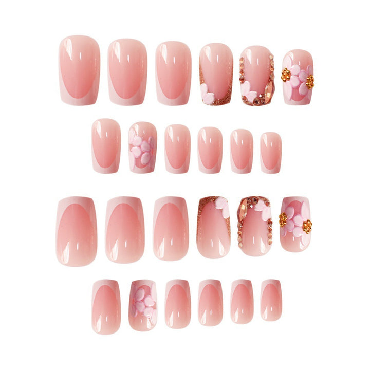 Chic Floral Press-On Nail Art Extensions Bowlift
