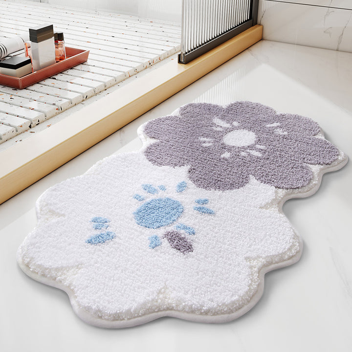 Floral Design Bath Mat Bowlift