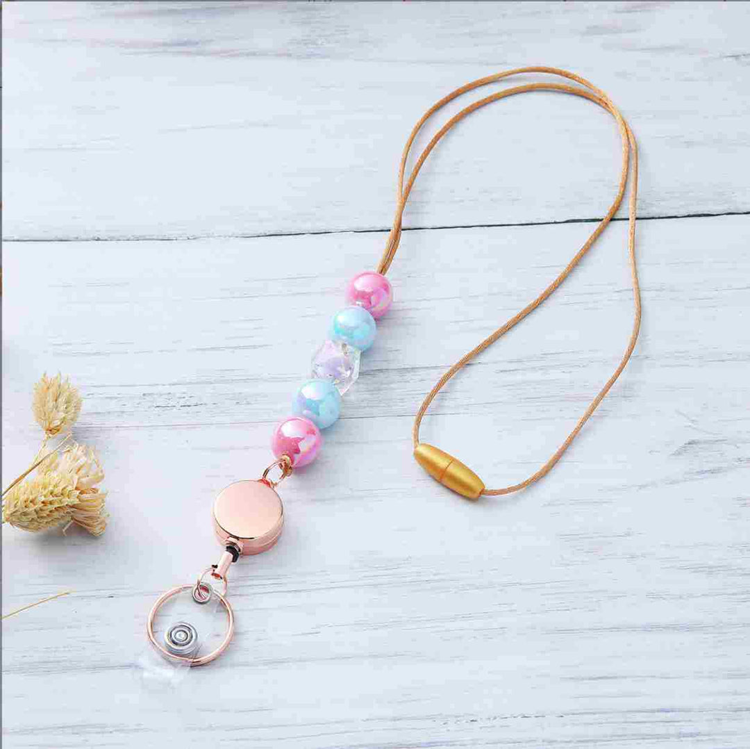 Decorative Beaded ID Badge Lanyard Bowlift