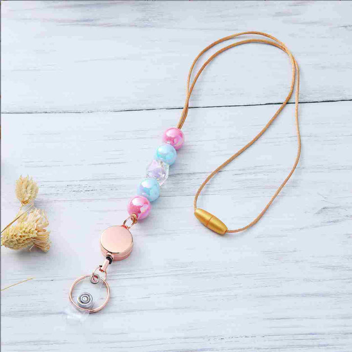 Decorative Beaded ID Badge Lanyard Bowlift