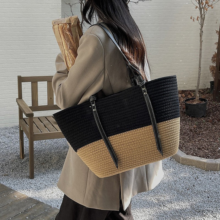 Elegant Shopper Bag with Texture Bowlift