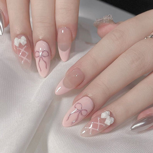 Nail art with refined bow designs Bowlift