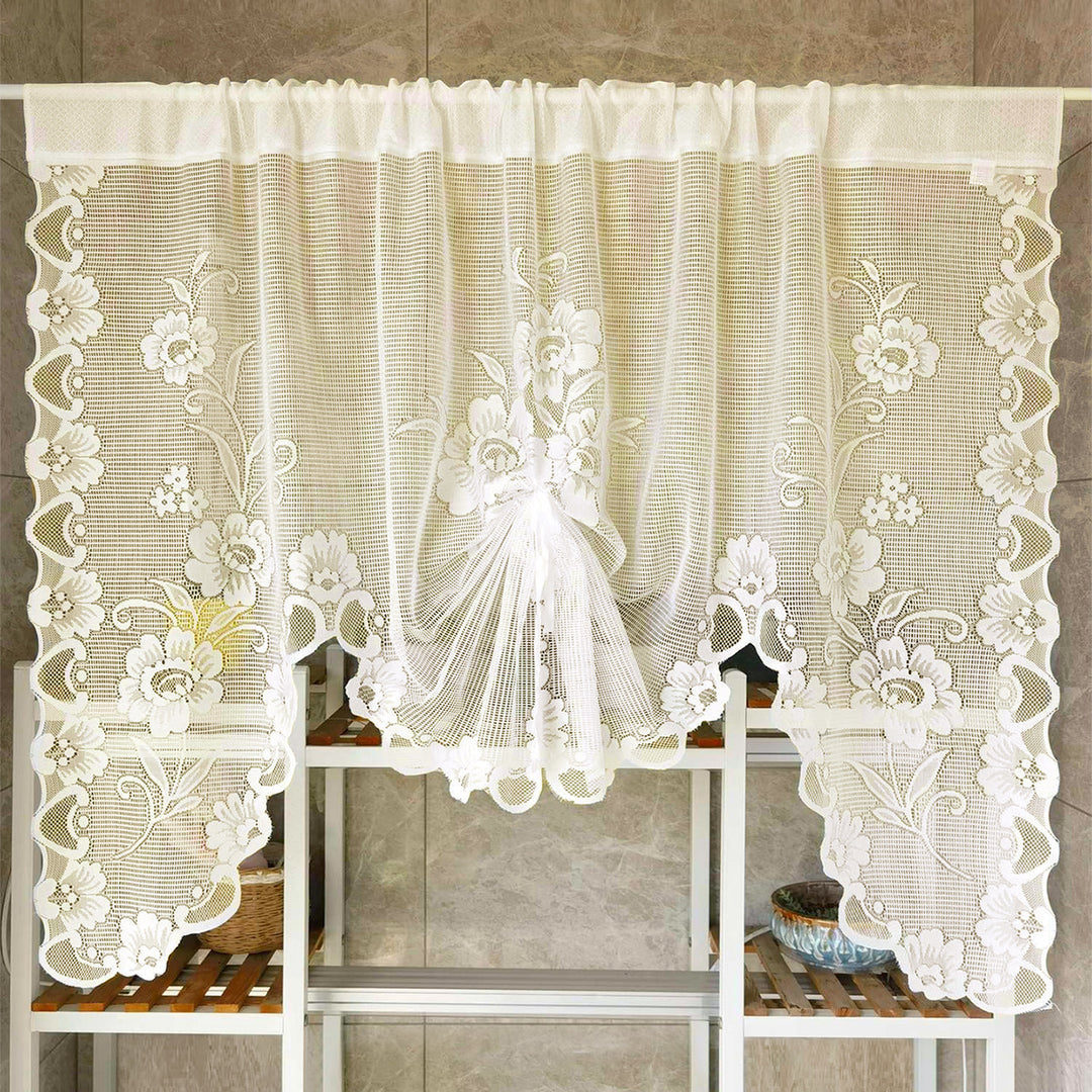 Floral Lace Sheer Window Curtain