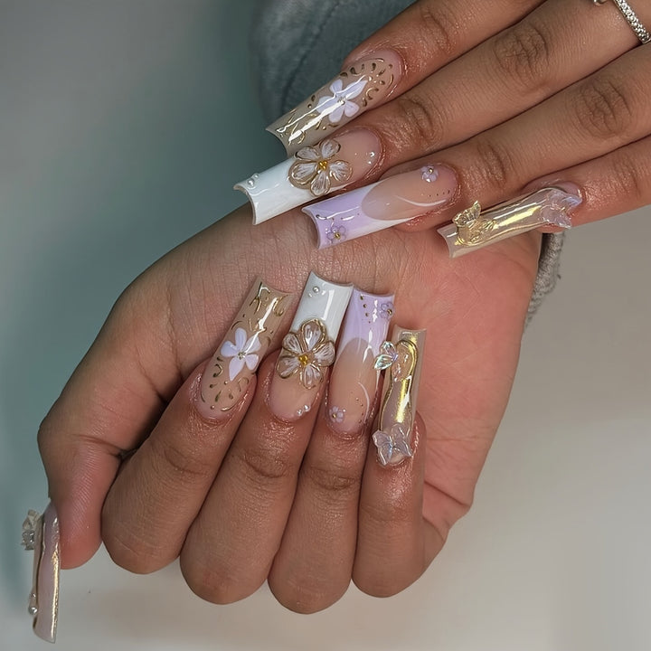 Artistic 3D Butterfly Nail Extensions Bowlift