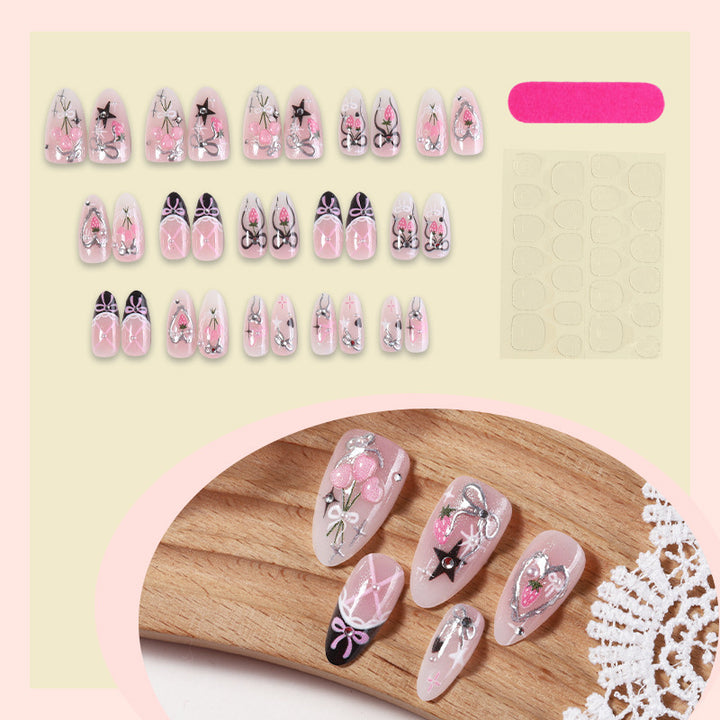 Creative nail art set with elegant bow and glitter designs Bowlift