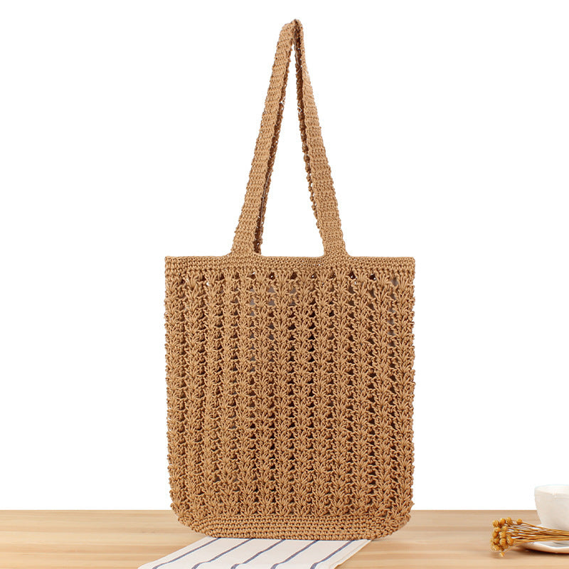 Braided Shopper Bag with Practical Inner Pouch Bowlift