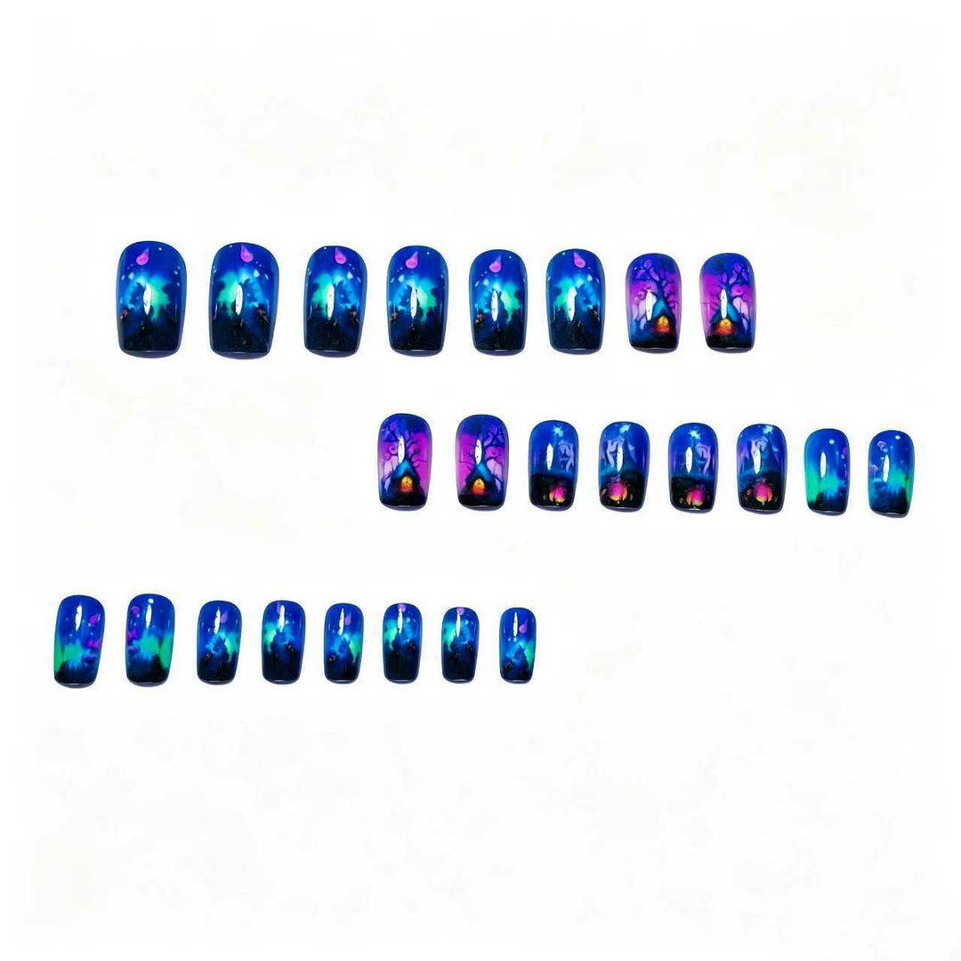 Fairy Tale Forest Design Artificial Nails Bowlift