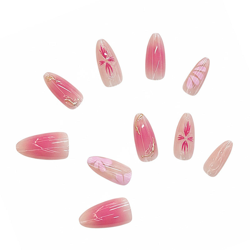 Artistic Floral Ombre Press-On Nail Set Bowlift