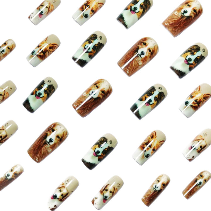 Artificial Nails in Charming Dog Lover Design Bowlift