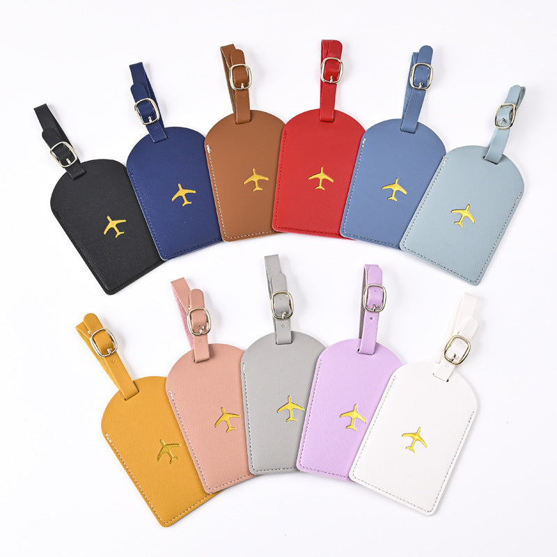 Vegan Leather Embossed Airplane Luggage Tag Bowlift