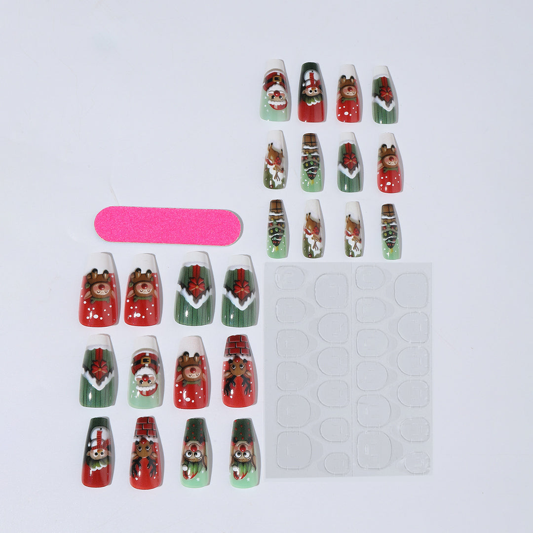 Christmas art nail set with cute Christmas designs Bowlift