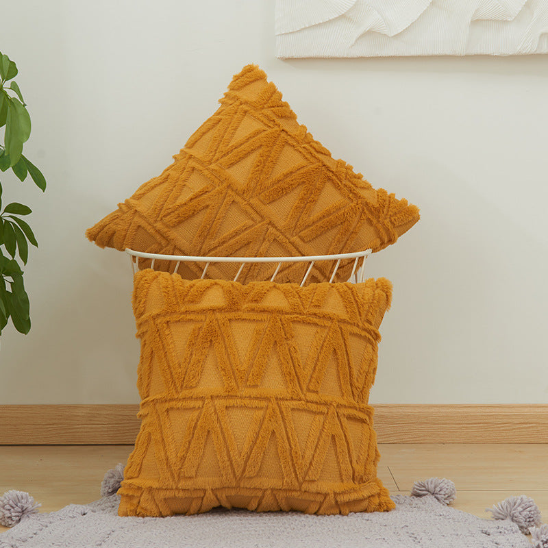 Textured Geometric Throw Pillow