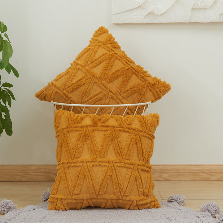 Textured Geometric Throw Pillow