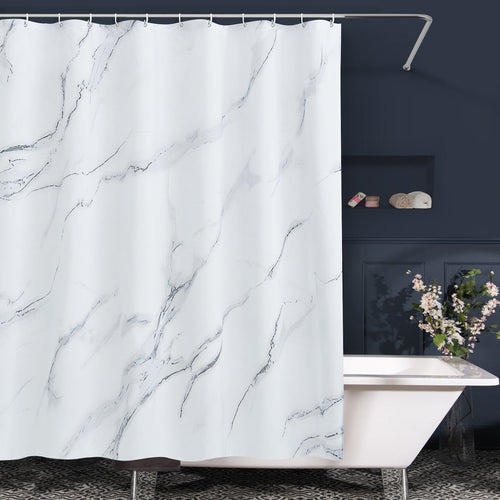 Marble Pattern Waterproof Shower Curtain Bowlift