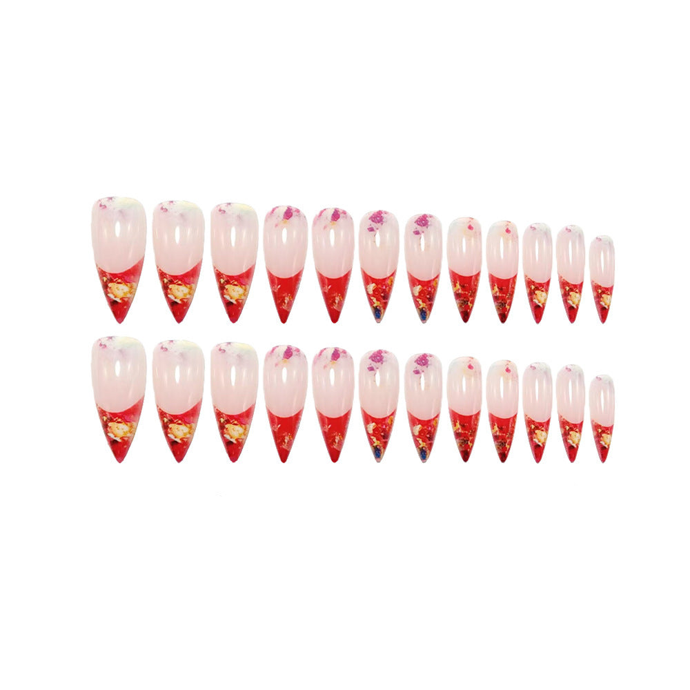 Artistic Nail Tips with Glitter and Ombre Effect Bowlift