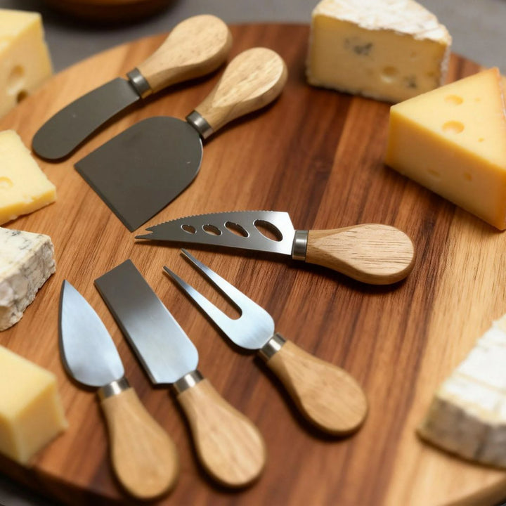 Wooden-Handled Stainless Steel Cheese Spatula Bowlift