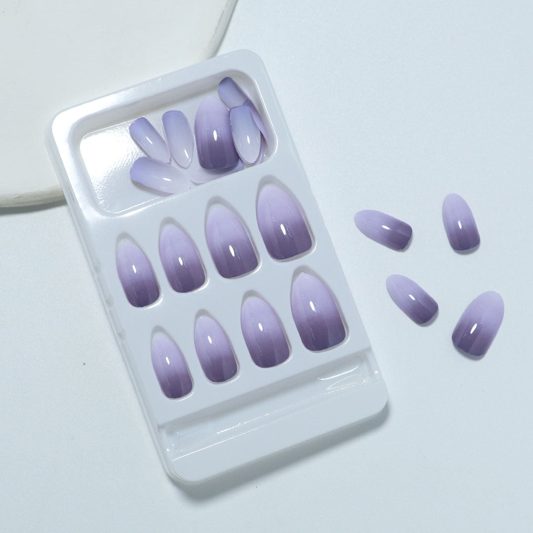 Gradient Almond-Shaped Press-On Nails Bowlift