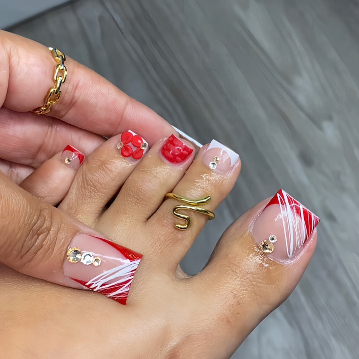 Decorative Rhinestone Pedicure Set Bowlift