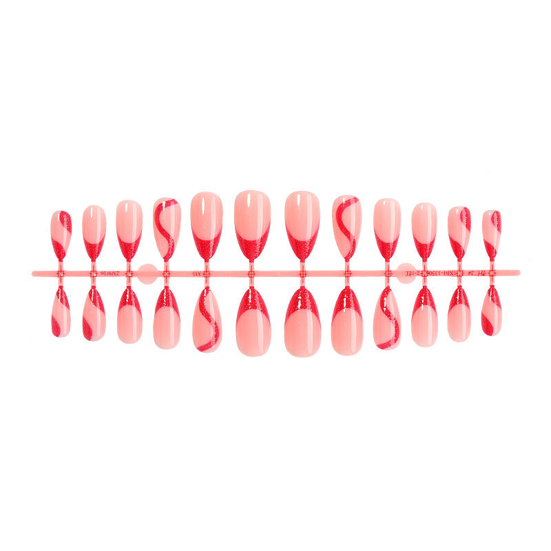 Acrylic nail set with modern tips and glitter accents Bowlift