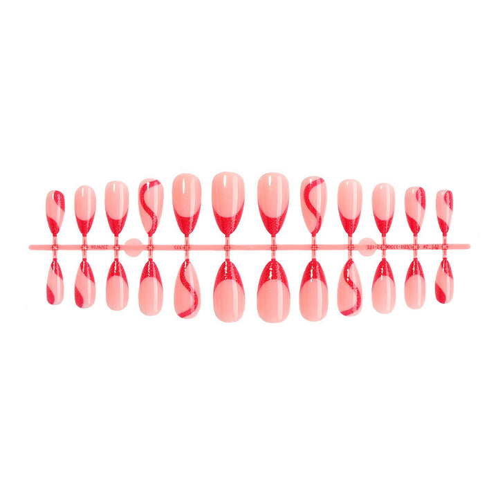 Acrylic nail set with modern tips and glitter accents Bowlift