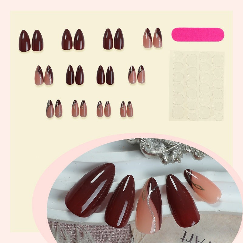 Nail set with glossy finish and elegant designs Bowlift