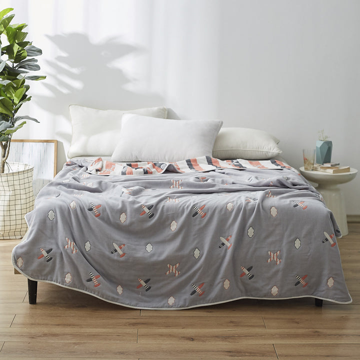 Women Elegant Blanket with Subtle Leaf Pattern Bowlift
