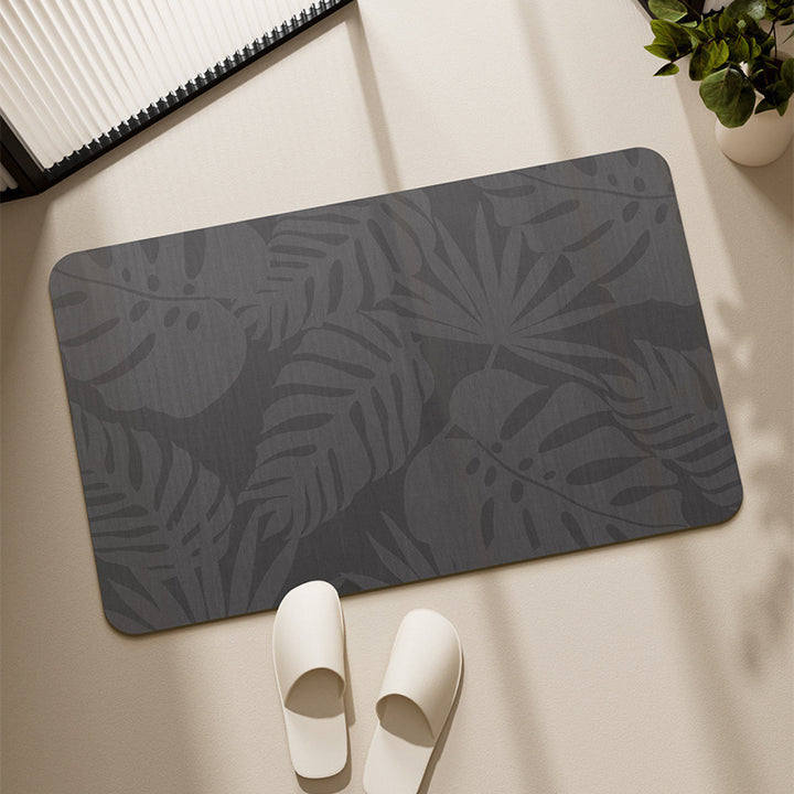 Modern Tropical Leaf Pattern Area Mat Bowlift