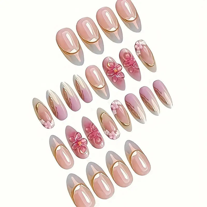 Floral Embellished Press-On Nail Art Set Bowlift