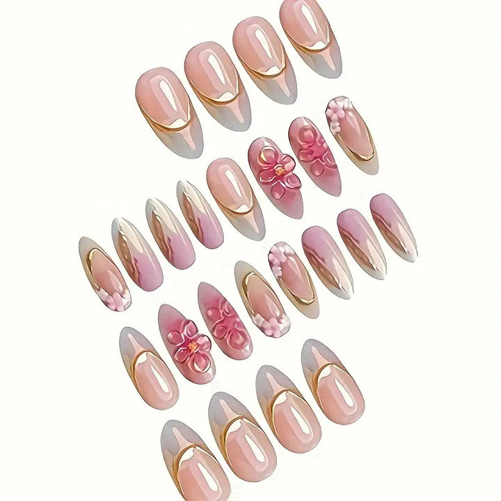 Floral Embellished Press-On Nail Art Set Bowlift