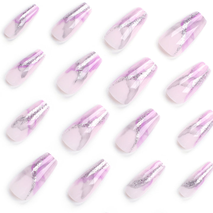Artful Nail Art with Glitter Details Bowlift