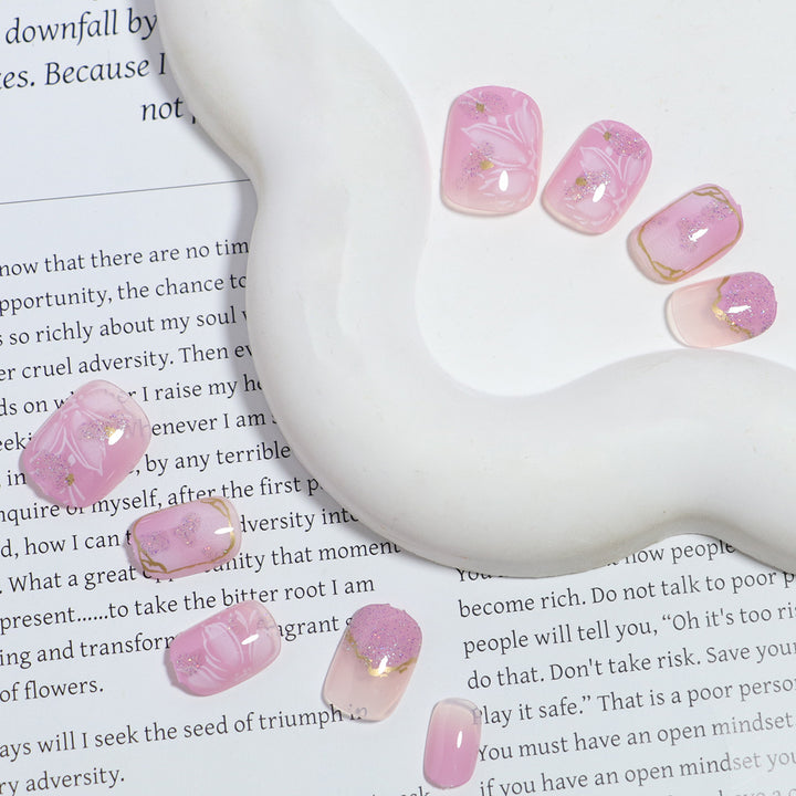 DIY Floral Design Press-On Nail Set Bowlift