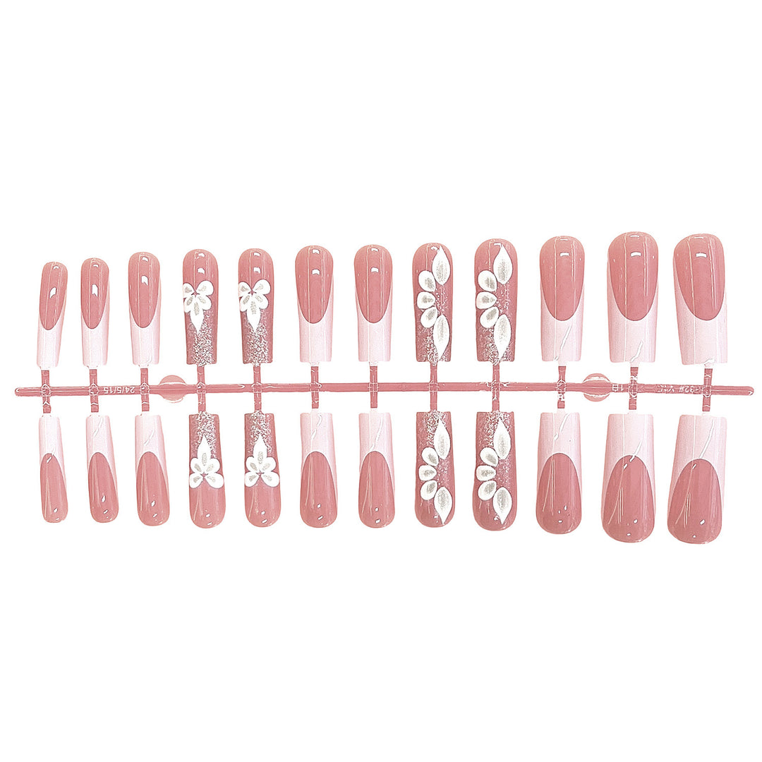 Elegant Floral Design Press-On Nails Bowlift