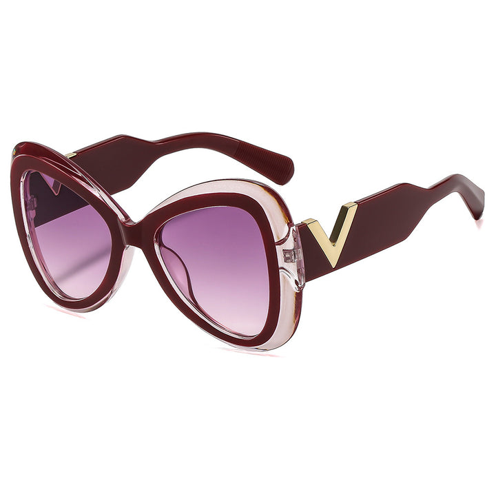 Ladies Cat-Eye Sunglasses with Luxurious Metal Accents Bowlift