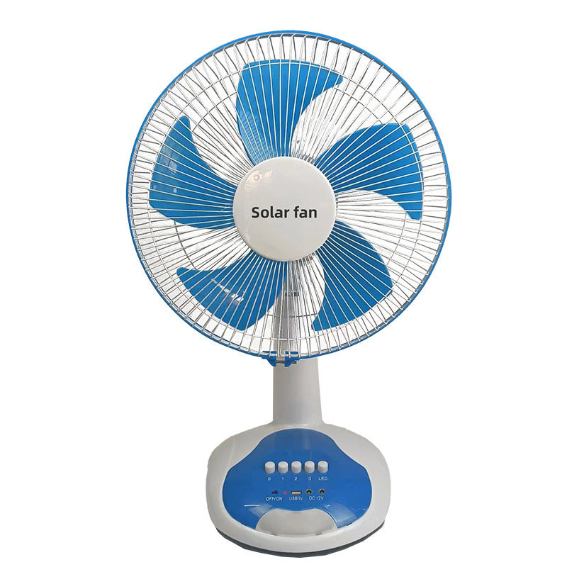Women Solar-Powered Table Fan with Variable Speed and LED Lighting Bowlift