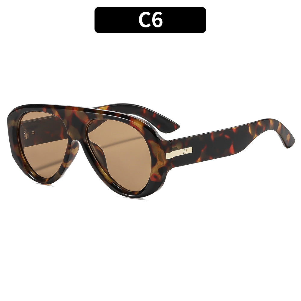 Oversized Retro-Inspired Shield Sunglasses