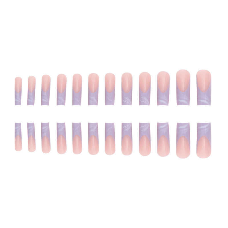 Long Acrylic Press-On Nail Set with Ombre Effect Bowlift