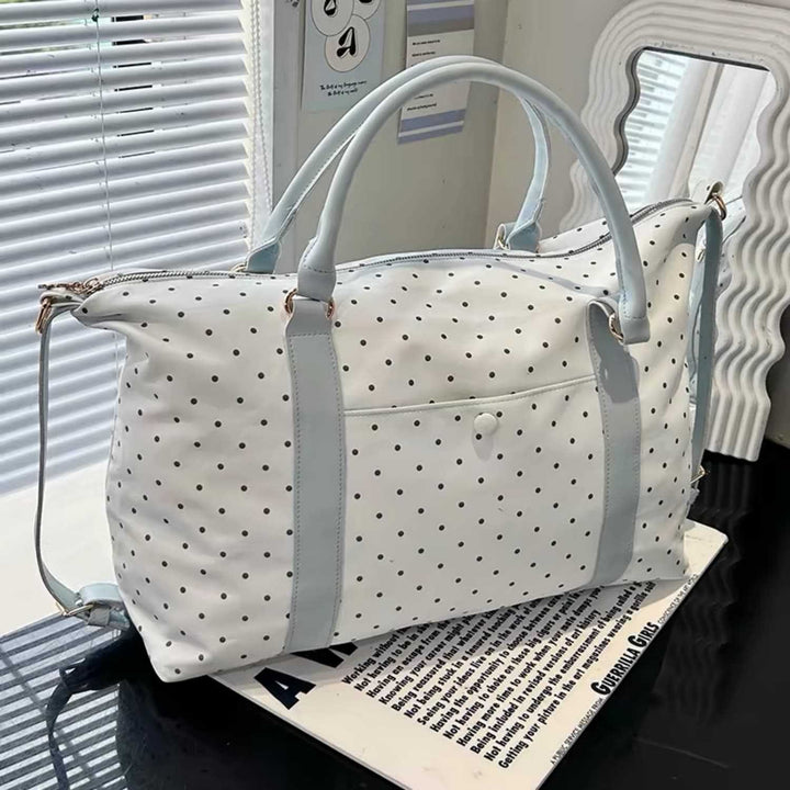 Stylish Polka Dot Travel Duffel Bag Bowlift