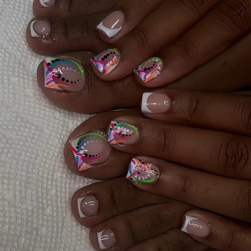 Artistic Geometric Nail Art Extensions Bowlift