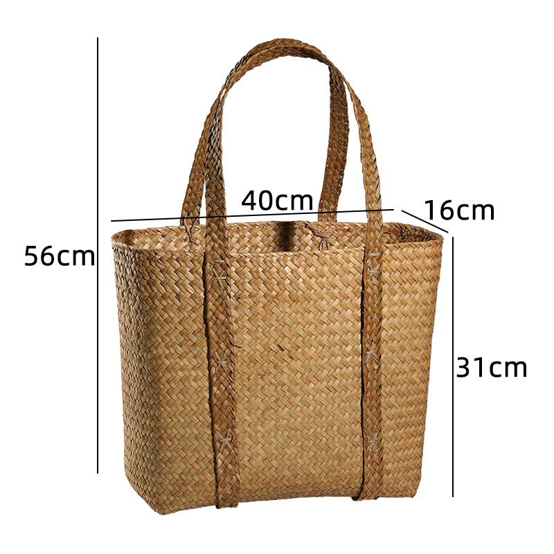 Premium Handwoven Natural Storage Tote Bowlift