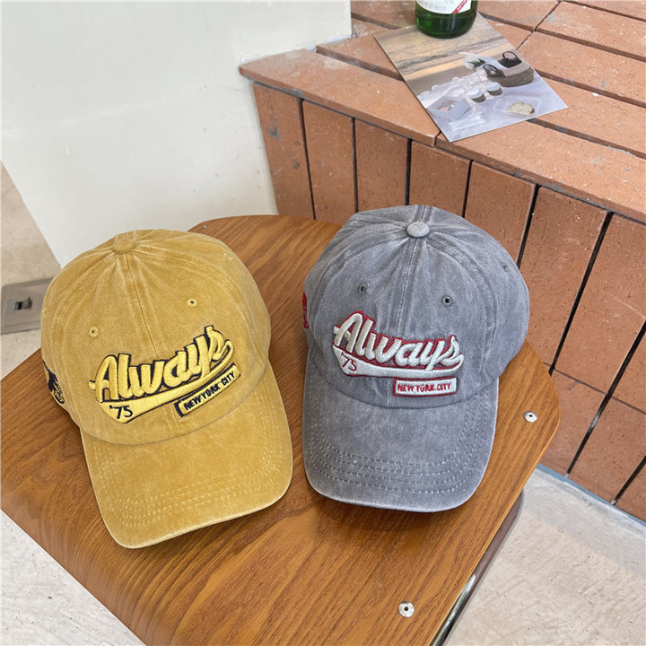 Men's Vintage-Inspired Distressed Cotton Baseball Cap Bowlift