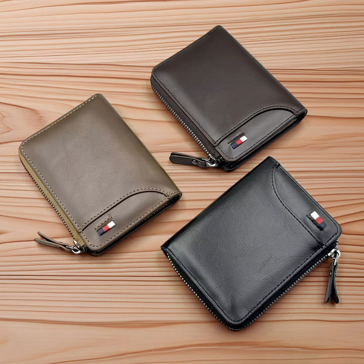 Leather Zipper Wallet