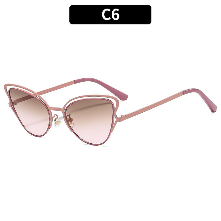 Women's Cat-Eye Sunglasses with Luxurious Metal Frame and High-Quality Gradient Lenses Bowlift
