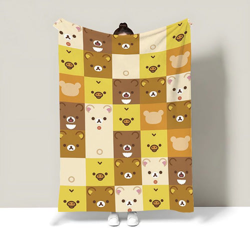 Whimsical Cartoon Character Plush Throw Blanket