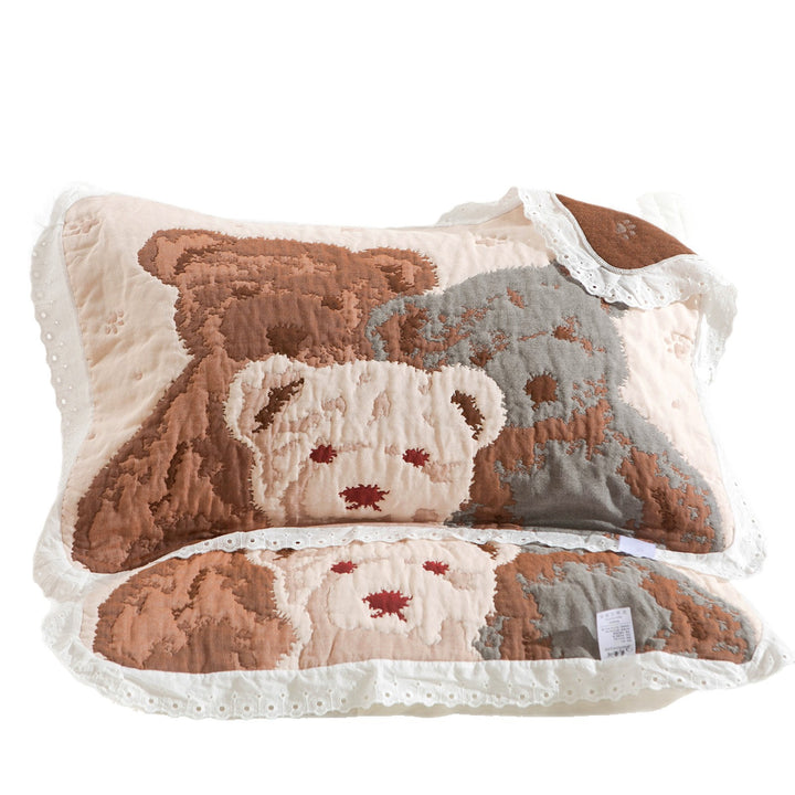 Women's pillow with charming elephant motif and delicate lace edge Bowlift