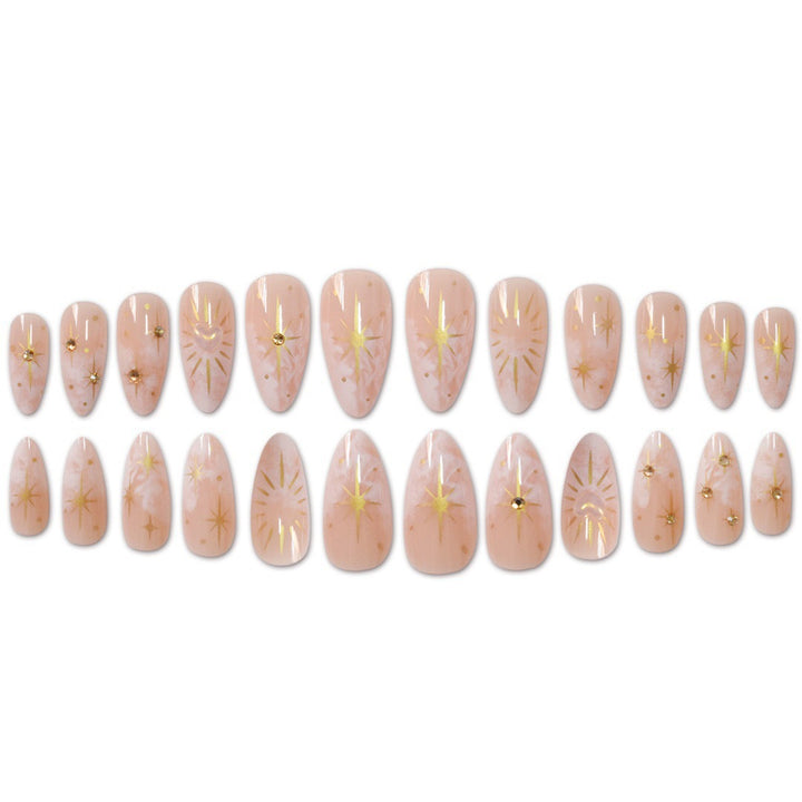 Stiletto Nail Art Extensions with Celestial Design Bowlift