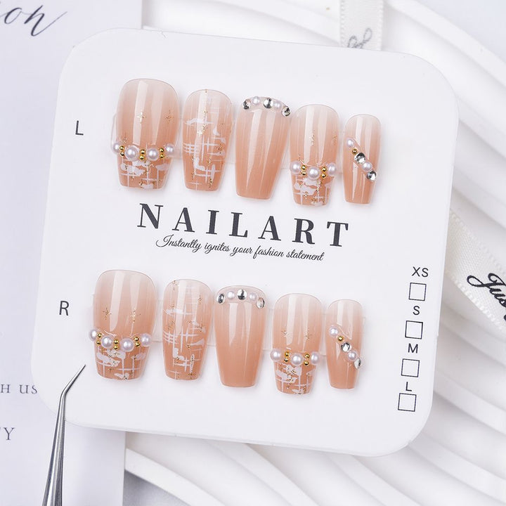 Artistic Press-On Nail Set with Cute Character Designs Bowlift