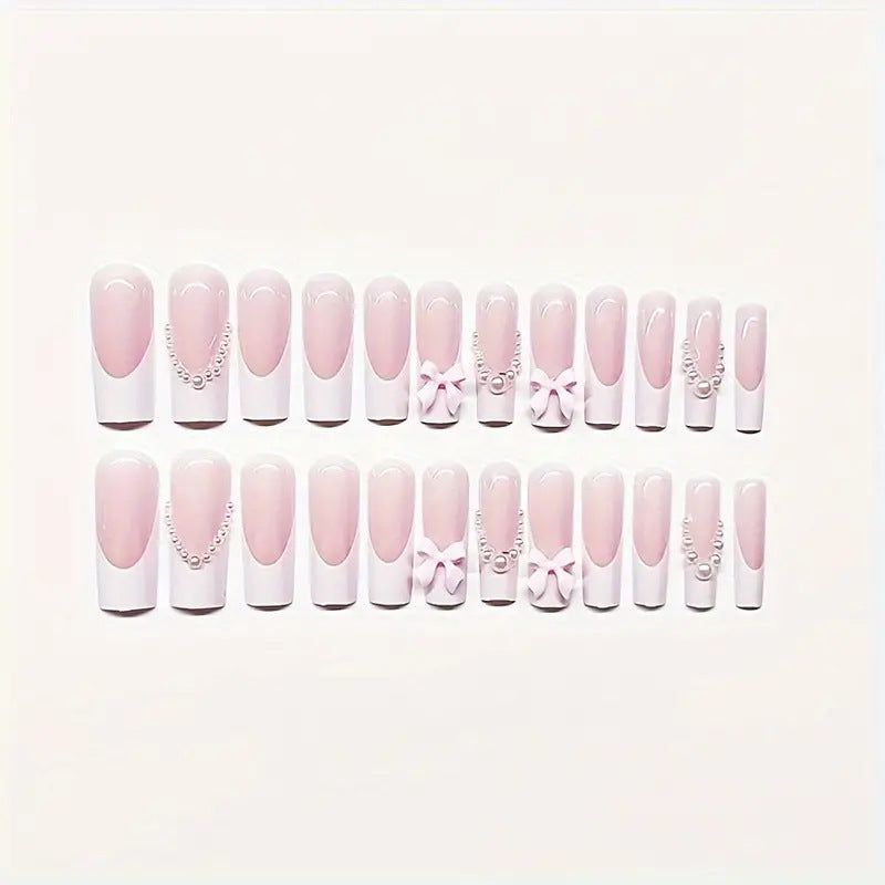 Bow-Embellished Press-On Nail Set Bowlift