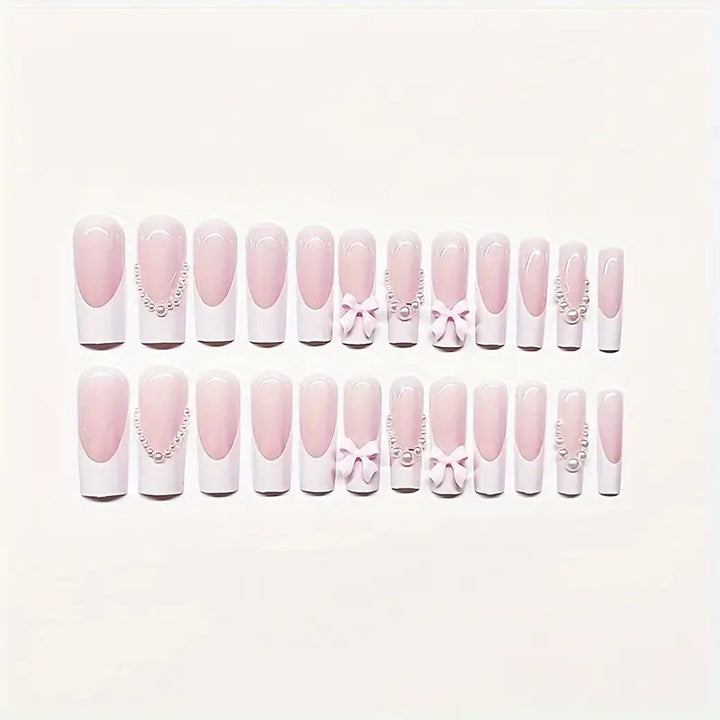 Bow-Embellished Press-On Nail Set Bowlift